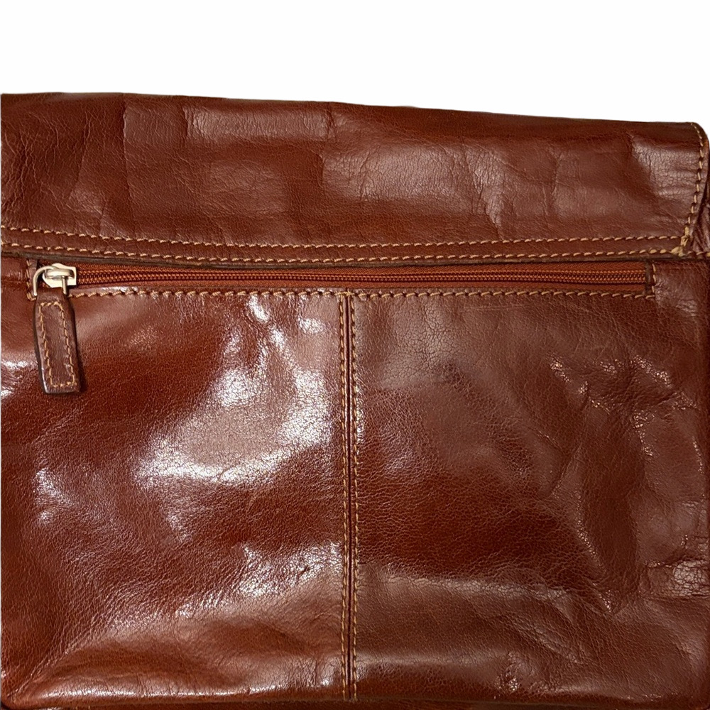 Jack George’s All American pecan Leather crossbody saddle bag. - Picture 7 of 9
